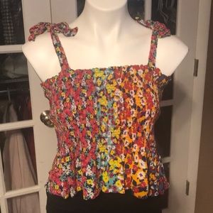 Floral smocked top